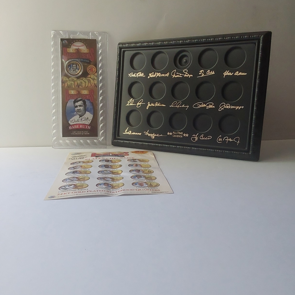 NEW Baseball Legends 24kt Gold Plated Display Set